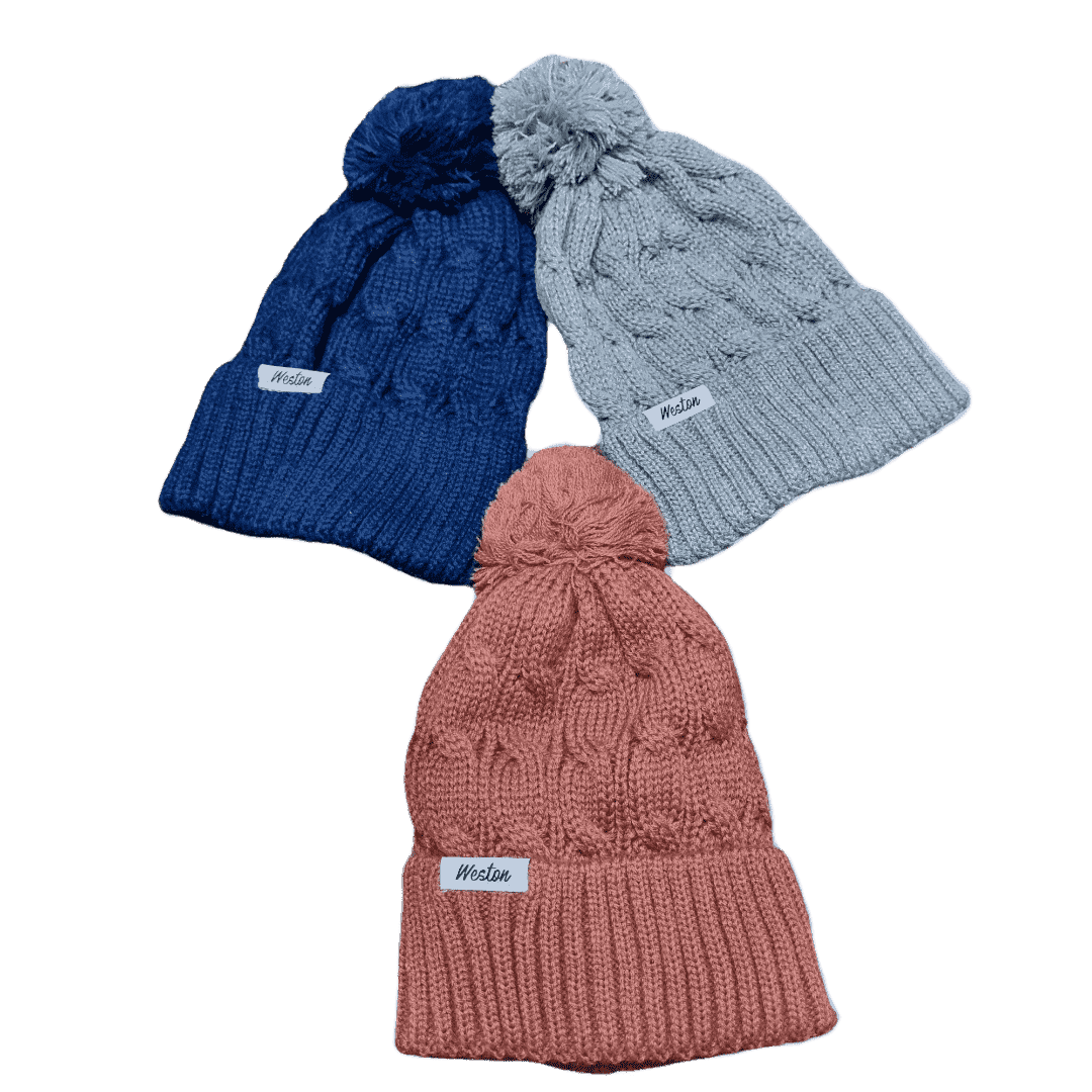 Lote de 3 Gorros con Pompón